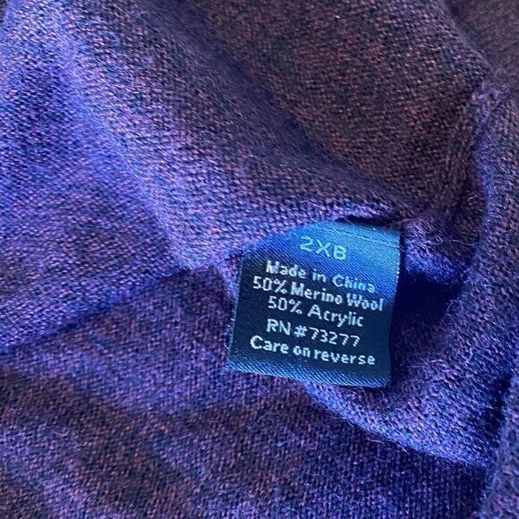 Apt 9 Mens 2XB Wool Blend Lightweight VNeck Long Sleeve Maroon Pull-Over Sweater - Picture 5 of 9